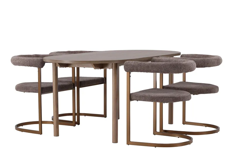 Andy Matgrupp 180 cm Oval med 4 Morning stolar - Brun - Möbler - Bord & matgrupp - Matgrupp