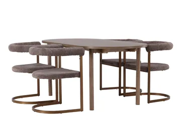 Andy Matgrupp 180 cm Oval med 4 Morning stolar - Brun - Möbler - Bord & matgrupp - Matgrupp