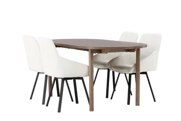 Andy Matgrupp 180 cm Oval med 4 Rosie stolar - Beige - Möbler - Bord & matgrupp - Matgrupp