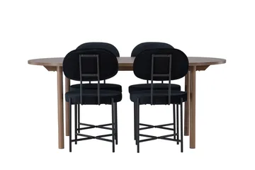 Andy Matgrupp 180 cm Oval med 4 Stella stolar - Svart - Möbler - Bord & matgrupp - Matgrupp