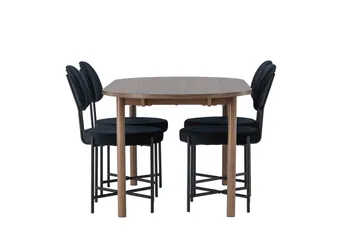 Andy Matgrupp 180 cm Oval med 4 Stella stolar - Svart - Möbler - Bord & matgrupp - Matgrupp
