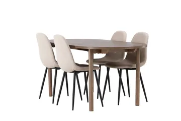 Andy Matgrupp 180 cm Oval med 4 Polar stolar - Beige - Möbler - Bord & matgrupp - Matgrupp
