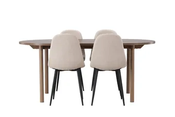 Andy Matgrupp 180 cm Oval med 4 Polar stolar - Beige - Möbler - Bord & matgrupp - Matgrupp