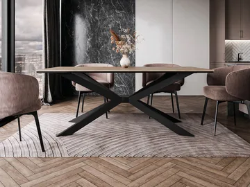 Aplung Matbord 190 cm Rektangulär - Svart/Brun - Möbler - Bord & matgrupp - Matbord & köksbord