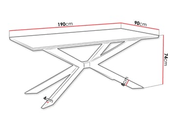 Aplung Matbord 190 cm Rektangulär - Svart/Grå - Möbler - Bord & matgrupp - Matbord & köksbord