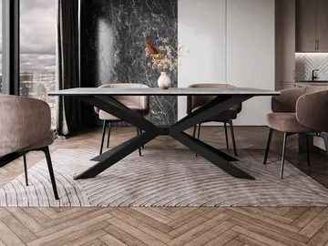 Aplung Matbord 190 cm Rektangulär - Svart/Grå - Möbler - Bord & matgrupp - Matbord & köksbord