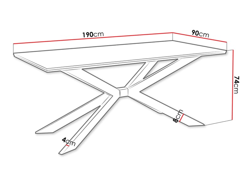 Aplung Matbord 190 cm Rektangulär - Vit/Svart - Möbler - Bord & matgrupp - Matbord & köksbord