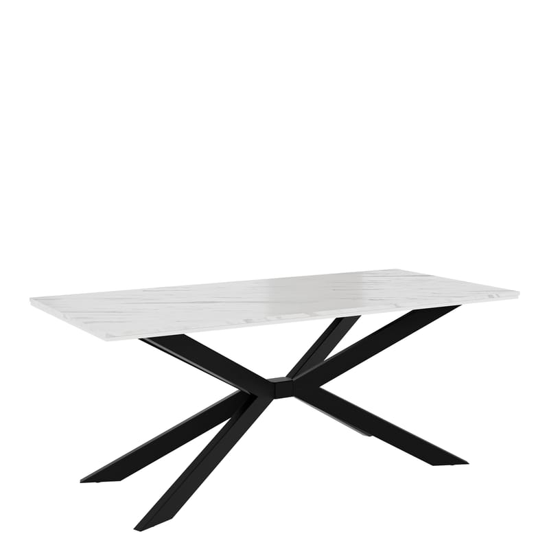 Aplung Matbord 190 cm Rektangulär, Vit/Svart