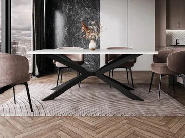 Aplung Matbord 190 cm Rektangulär - Vit/Svart - Möbler - Bord & matgrupp - Matbord & köksbord