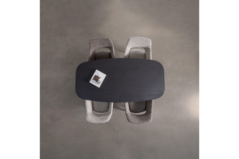 Arros Stort Utdragbart Rektangulärt Matbord 220 cm med Mörkt Trä- och Metallutseende - Svart - Möbler - Bord & matgrupp - Matbord & köksbord