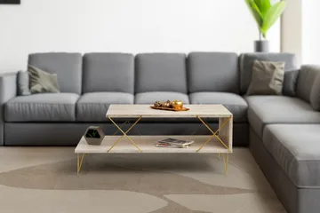 Artenay Soffbord 100 cm - Guld/Marmor - Möbler - Bord & matgrupp - Marmorbord