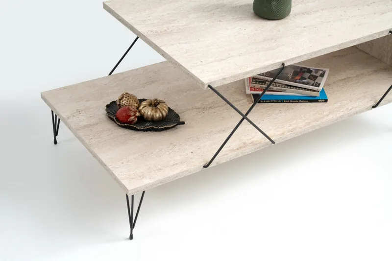 Artenay Soffbord 100 cm - Svart/Marmor - Möbler - Bord & matgrupp - Soffbord