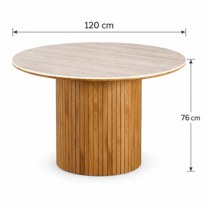 Arvo Matbord Rund 120 cm Travertin - Ek - Möbler - Bord & matgrupp - Matbord & köksbord