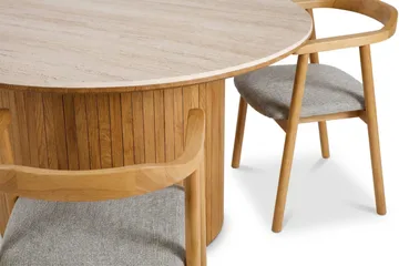 Arvo Matgrupp runt 150 cm Ek med 6 Jolie Matstolar - Ek - Möbler - Bord & matgrupp - Matgrupp