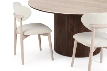 Arvo Matgrupp runt 150 cm Valnöt med 6 Molly Matstolar - Valnöt - Möbler - Bord & matgrupp - Matgrupp