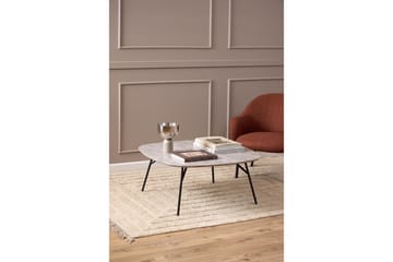 Arwina Kvadratiskt Soffbord 90 cm i Marmor med Metallben - Grå - Möbler - Bord & matgrupp - Soffbord