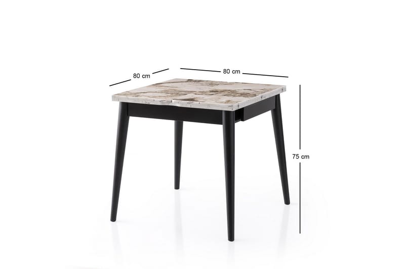 Asillo Matbord 80 cm Kvadratisk - Vit marmor - Möbler - Bord & matgrupp - Matbord & köksbord