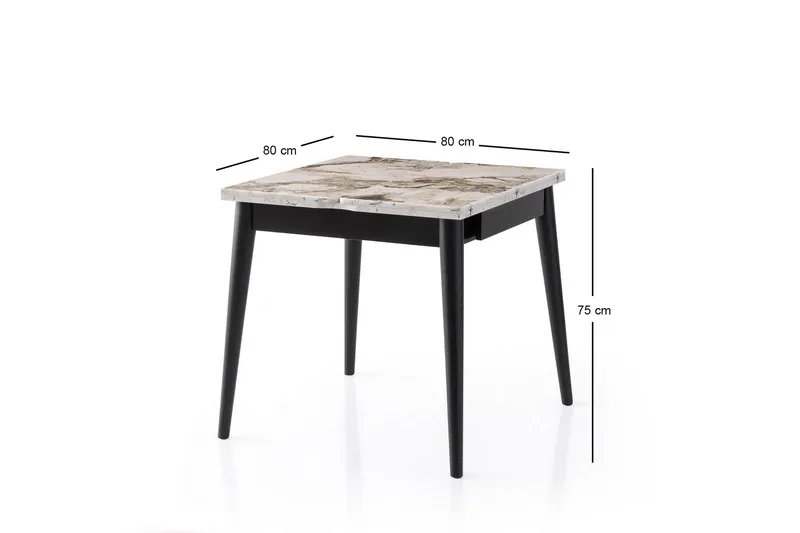 Asillo Matbord 80 cm Kvadratisk - Vit marmor - Möbler - Bord & matgrupp - Matbord & köksbord