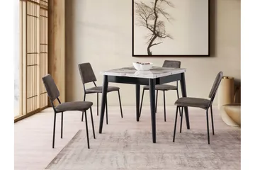 Asillo Matbord 80 cm Kvadratisk - Vit marmor - Möbler - Bord & matgrupp - Matbord & köksbord