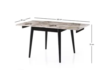 Asillo Matbord 80 cm Kvadratisk - Vit marmor - Möbler - Bord & matgrupp - Matbord & köksbord