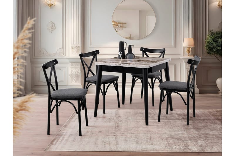 Asillo Matbord 80 cm Kvadratisk - Vit marmor - Möbler - Bord & matgrupp - Matbord & köksbord