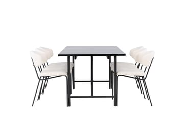 Astrid Matgrupp 200 cm Rektangulär med 6 Chico Stolar - Svart - Möbler - Bord & matgrupp - Matgrupp