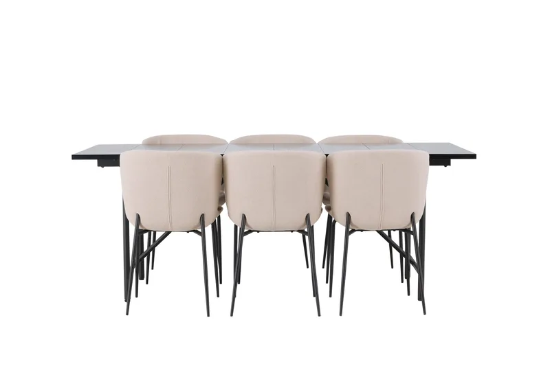 Astrid Matgrupp 200 cm Rektangulär med 6 Modesto stolar, Beige