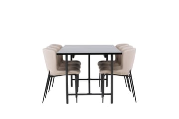 Astrid Matgrupp 200 cm Rektangulär med 6 Modesto stolar - Beige - Möbler - Bord & matgrupp - Matgrupp