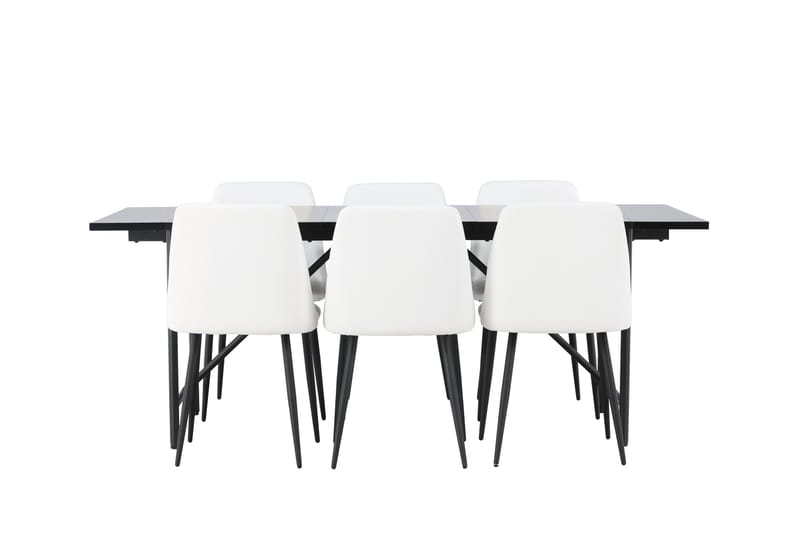 Astrid Matgrupp 200 cm Rektangulär med 6 Night stolar, Svart