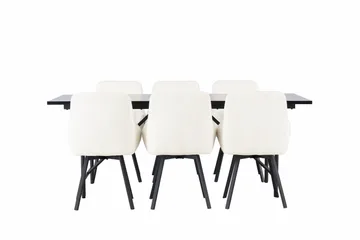Astrid Matgrupp 200 cm Rektangulär med 6 Rosie stolar - Beige - Möbler - Bord & matgrupp - Matgrupp