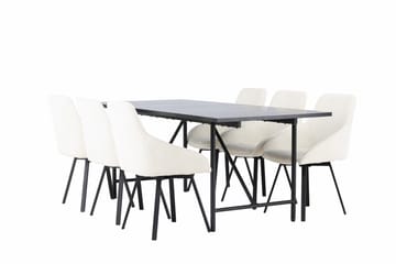 Astrid Matgrupp 200 cm Rektangulär med 6 Rosie stolar - Beige - Möbler - Bord & matgrupp - Matgrupp