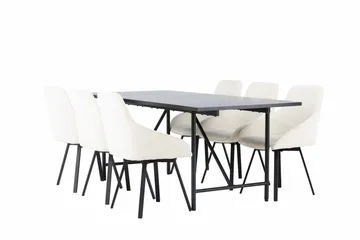 Astrid Matgrupp 200 cm Rektangulär med 6 Rosie stolar - Beige - Möbler - Bord & matgrupp - Matgrupp