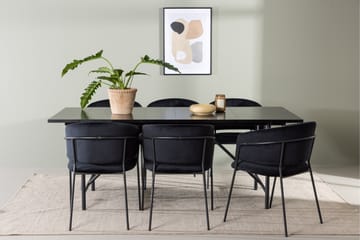 Astrid Matgrupp 200 cm Rektangulär med 6 Selma Stolar - Svart - Möbler - Bord & matgrupp - Matgrupp