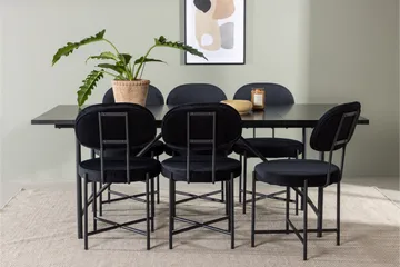 Astrid Matgrupp 200 cm Rektangulär med 6 Stella stolar - Svart - Möbler - Bord & matgrupp - Matgrupp