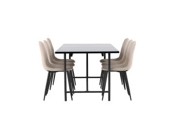 Astrid Matgrupp 200 cm Rektangulär med 6 Polar stolar - Beige - Möbler - Bord & matgrupp - Matgrupp