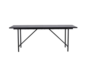 Astrid Stort Rektangulärt Matbord 200 cm med Valnöts- och Metallutseende - Svart - Möbler - Bord & matgrupp - Matbord & köksbord