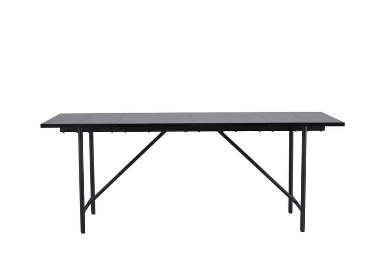 Astrid Stort Rektangulärt Matbord 200 cm med Valnöts- och Metallutseende, Svart