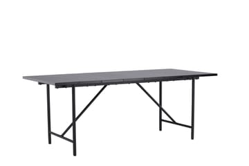 Astrid Stort Rektangulärt Matbord 200 cm med Valnöts- och Metallutseende - Svart - Möbler - Bord & matgrupp - Matbord & köksbord
