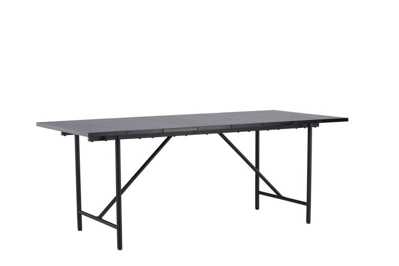 Astrid Stort Rektangulärt Matbord 200 cm med Valnöts- och Metallutseende - Svart - Möbler - Bord & matgrupp - Matbord & köksbord