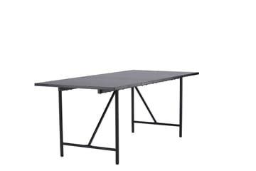 Astrid Stort Rektangulärt Matbord 200 cm med Valnöts- och Metallutseende - Svart - Möbler - Bord & matgrupp - Matbord & köksbord