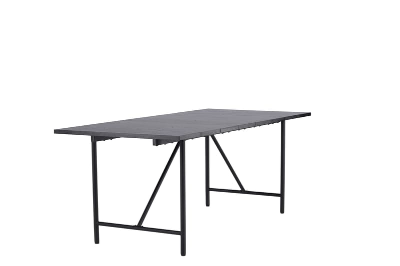 Astrid Stort Rektangulärt Matbord 200 cm med Valnöts- och Metallutseende - Svart - Möbler - Bord & matgrupp - Matbord & köksbord