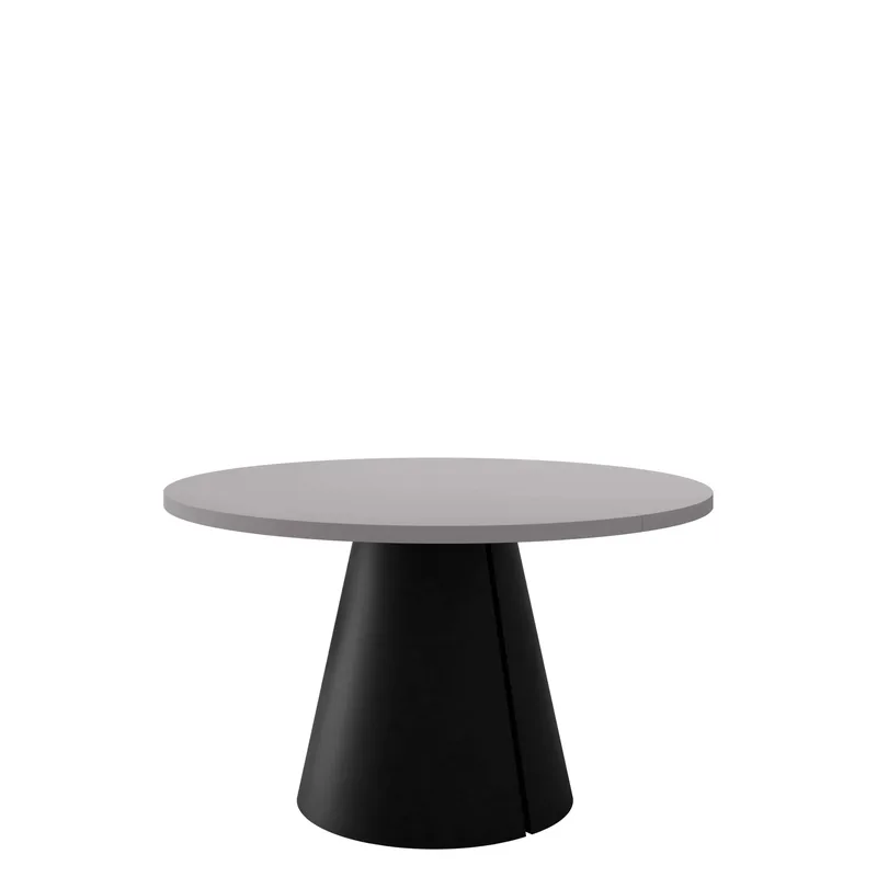 Aurion Förlängningsbart Runt Matbord 120-196 cm i Målad MDF, Grå / Svart