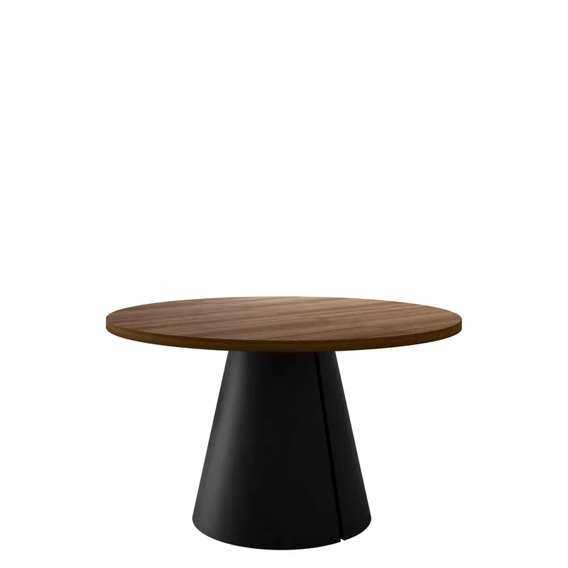 Aurion Matbord rund förlängningsbart 100-174 cm, Svart, brun
