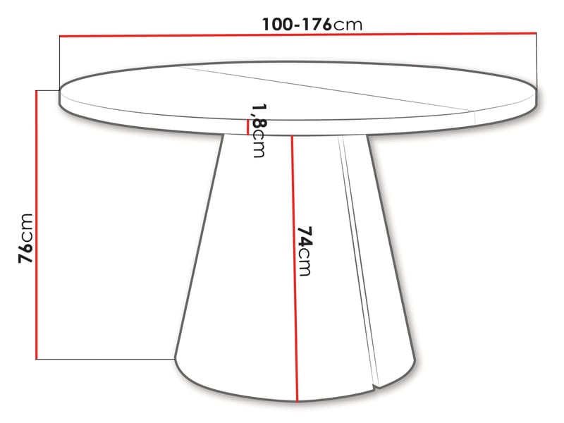Aurion Matbord rund förlängningsbart 100-174 cm - Svart, vit marmor - Möbler - Bord & matgrupp - Matbord & köksbord
