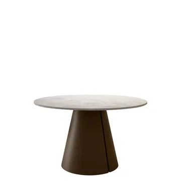 Aurion Matbord Rund Förlängningsbart 100-176 cm - Beige travertin/Koppar - Möbler - Bord & matgrupp - Matbord & köksbord