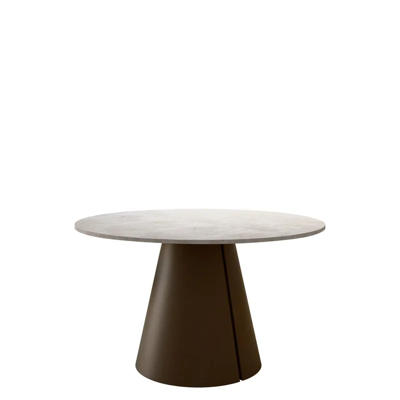Aurion Matbord Rund Förlängningsbart 100-176 cm - Beige travertin/Koppar - Möbler - Bord & matgrupp - Matbord & köksbord