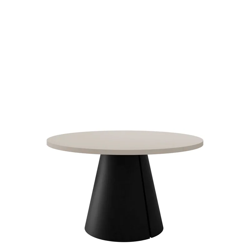 Aurion Matbord rund förlängningsbart 120-196 cm - svart, beige - Möbler - Bord & matgrupp - Matbord & köksbord
