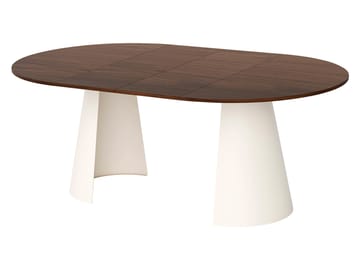 Aurion Matbord rund förlängningsbart 120-196 cm - svart / svart marmor - Möbler - Bord & matgrupp - Matbord & köksbord