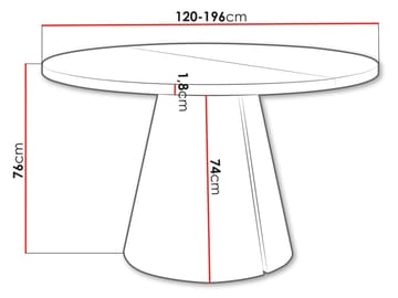 Aurion Matbord rund förlängningsbart 120-196 cm - svart / svart marmor - Möbler - Bord & matgrupp - Matbord & köksbord