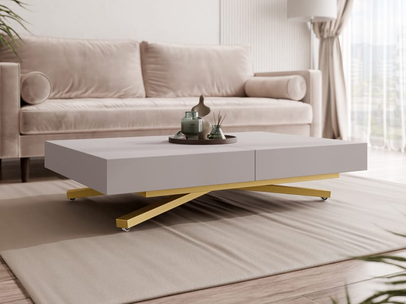 Avendi Soffbord 120 cm - Guld/beige - Möbler - Bord & matgrupp - Soffbord